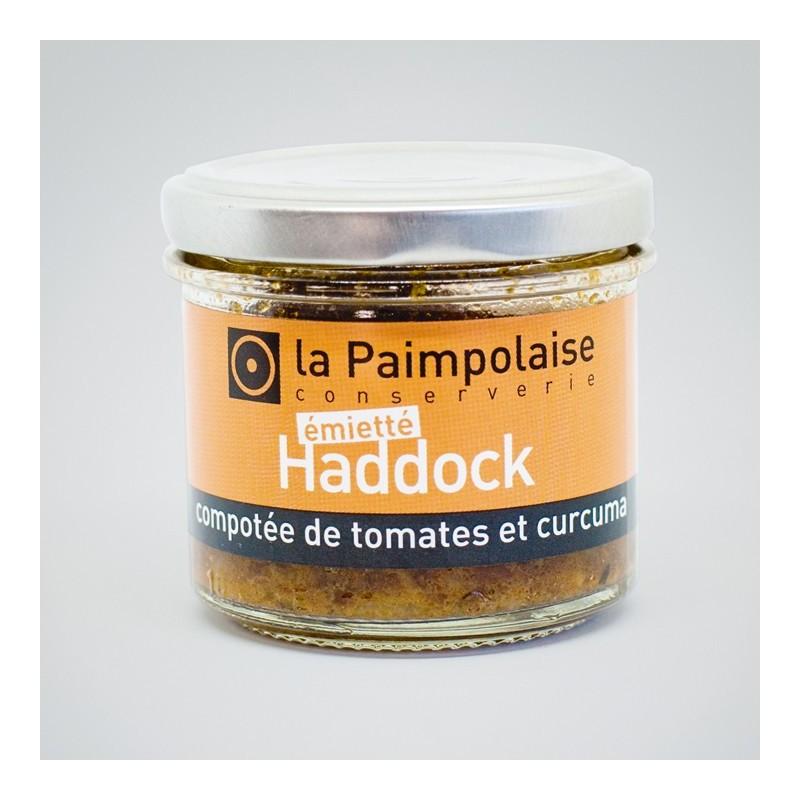 Emietté de haddock, compotée de tomates et curcuma 90g
